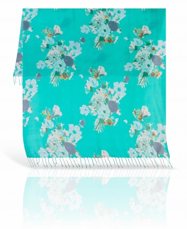 Палантин Женский S40-BRUSH.FL/TURQU